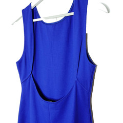 Lulus Women&rsquo;s Pencil Dress Royal Blue Open Back Stretch Bodycon Party Sexy Sz L