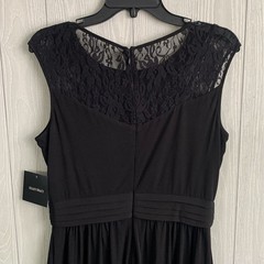 Ellen Tracy Black Beaded Sleeveless Dress Size 8 NWT