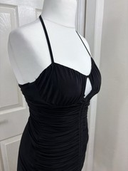 Pink Vanilla Black Ruched Halter Neck Mini Dress UK 10 Party Clubwear