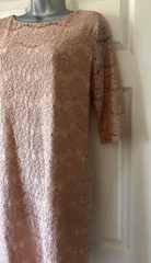 New Look Lace Shift Dress – Dusky Pink – Size 12 – Summer Occassion Wear – VGC