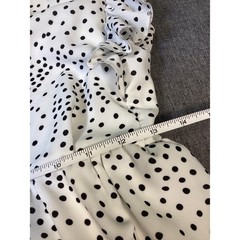 Favlux Fashion White Black Polka Dot Ruffle Mini Dress V-Neck Belted S Romantic