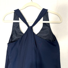 J CREW Navy Shift Dress 00 Twist Back Lightweight Old Money Minimalist Cocktail
