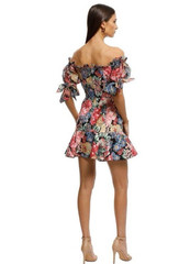KEEPSAKE The Label Black Hydrangea Runaway Off The Shoulder Mini Dress-6-NWT