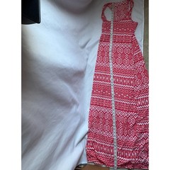 Active Basic Long Maxi Geometric Dress Size L Beachy Feminine Pink Girly Aztec