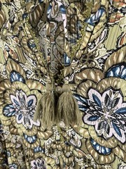 Frye & Co Women&rsquo;s Dress XL Floral Boho Tassels Autumn Crochet Tiered