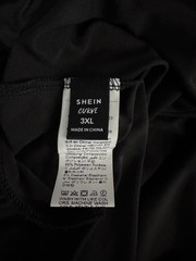 SHEIN Curve – 3XL Black Shimmer Glitzy Fairy Skater Dress Long Sleeve V-Neck