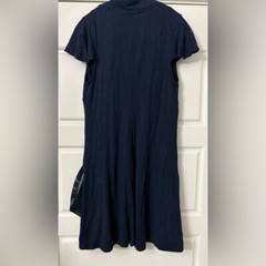 Philosophy Navy Blue Zip Casual Mesh Dress Petite Medium PM
