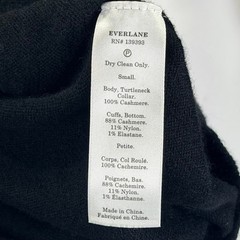 Everlane 100% Cashmere Turtleneck Sweater Dress S Petite Black Quiet Luxury Chic
