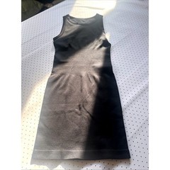 Black Ribbed Bodycon Mini Dress Small Stretch Sleeveless Minimalist Going Out