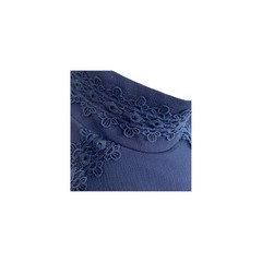 Altar&rsquo;d State Small Navy Mock Neck Lace Trim Dress Open Back Fit Flare Mini