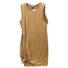 Poetry Mini Dress Honey Brown Sleeveless Crewneck Pullover Size L