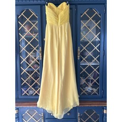 Cassandra Stone by Mac Duggal Flash 7245L Yellow strapless Prom formal dress 6