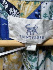 Printfresh High Horse Devon Dress Blue Multi Size L Rare Equestrian Cotton Dress