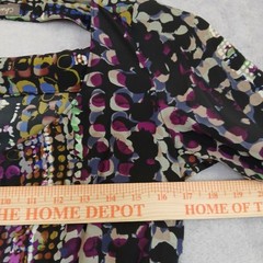 Charlie Jade Women&rsquo;s Medium 3/4 Sleeve Multicolor Dress Slip On Black V-Cut Back