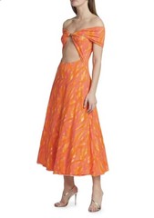 ROTATE BIRGER CHRISTENSEN Printed Off Shoulder Dress 2US