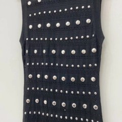 Sandro dot rivet flounce sleeveless sundress Long dress for Women