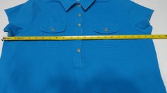Lands&rsquo; End Polo Dress SZ XL 97% Cotton Below Knee Knit Peacock Blue Short Sleeve