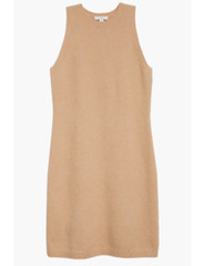 VINCE Brittle Tan Camel Soft Wool Alpaca Sleeveless Mini Sweater Dress M = 8/10
