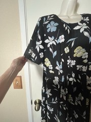 Vintage MORE JAZZ Mom Maxi Midi Sheath Dress SZ 14 Shoulder Pads Short Sleeve