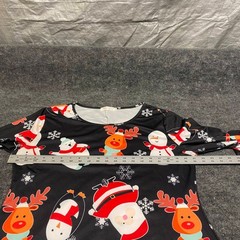 First Lady Christmas Holiday Character Print Long Sleeve Mini Dress Black XXL