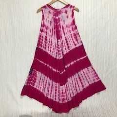 Shoreline Tie Dye Dress Floral Sleeveless Casual Sundress One Size Fits Most