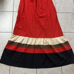 Vintage Kinnari Dress Small Multicolor Red Black Brown White Long