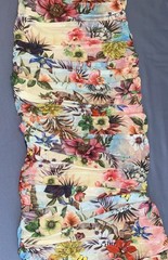 AFRM Floral Printed Mesh Ruched Dress in Multicolor size Medium New