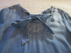 Anthropologie Cloth & Stone Womens Dress Size XS Blue Chambray Bell Sleeve