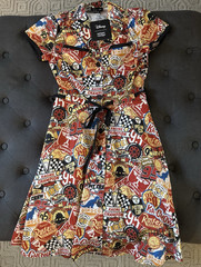 Disney Unique Vintage Lightning McQueen Cars Shirt Dress XS Multi