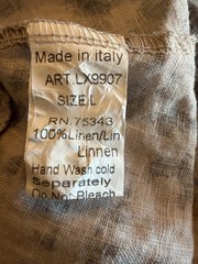 Lungo L’Arno Linen Maxi Dress Women’s Gray Abstract Print Sleeveless Lagenlook L