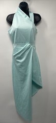 Women&rsquo;s Side Zip Sleeveless V Neck Solid Teal Green Dress Size Not Available