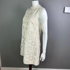 Nicole Miller dress size 10 mod embroidered retro mid century modern gogo wiggle