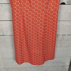 Gap 8 Dress Womens Shift Orange Geo Scoop Neck Stretch Pockets office Easter