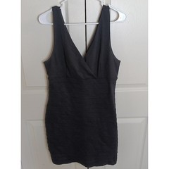 Express Black V-Neck Bodycon Mini Dress