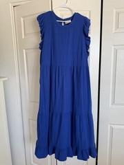 Universal Thread Women Blue Tiered Sleeveless Ruffle Dress Size 2X