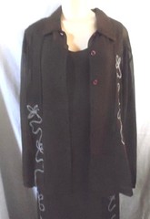 BROWN EMBROIDERY 2 PIECE SLEEVELESS DRESS & SLEEVE JACKET XL