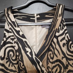 Liz Claiborne Sleeveless Empire Waist Dress Size 10 Resort Vacation Boho Scroll