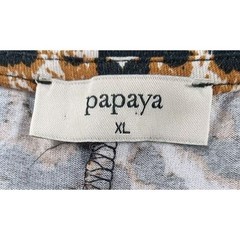 Papaya Dress Womens Animal Print Sz XL Knee length Long Slv Lagenlook Ruffle Hem