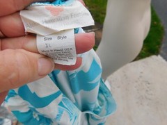 Aloha Hawaiian Fashions Turquoise Blue & White Mu Mu Dress XL Made in Hawaii