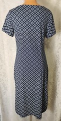 TALBOTS Short Sleeve Lightweight Stretch Jersey Pullover Dress M Blue White