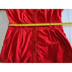 Maeve 10 Anthropologie Womens Corduroy Button Front Pocket Shirt Dress Orange