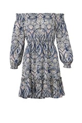 Cupcakes & Cashmere Off the Shoulder Elroy Dress Paisley Cadet Blue M Gorgeous!