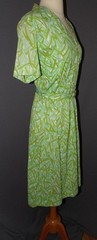 VTG 60s 70s FLORAL PUCCI SLINKY JERSEY SEXY WAISTED DRESS M L