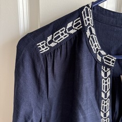 GAP Long sleeve embroidered dress, true indigo SIZE Medium NWT 060426