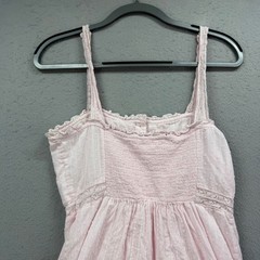 Love Shack Fancy Lace Trim Button Front Midi Dress Women S Pink Boho Cottagecore