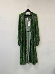 ROTATE Birger Christensen Ira Snake Print Wrap Dress Womens Small Green Maxi