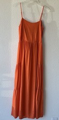 Lush Women&rsquo;s Maxi Dress Tie Back Size Small Orange Adjustable Straps Tiered Boho