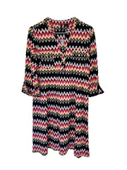 New Directions Petite Sheath Dress Black/Red PXL Geometric Grannycore Coastal
