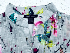 Sugah by Scondras Women&rsquo;s Dress Thin 100% Cotton Birds Print 3/4 Sleeves Size M