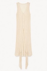 Massimo Dutti Limited Edition SS25 Pleated Maxi Dress Tunic Vanilla Size S EUC